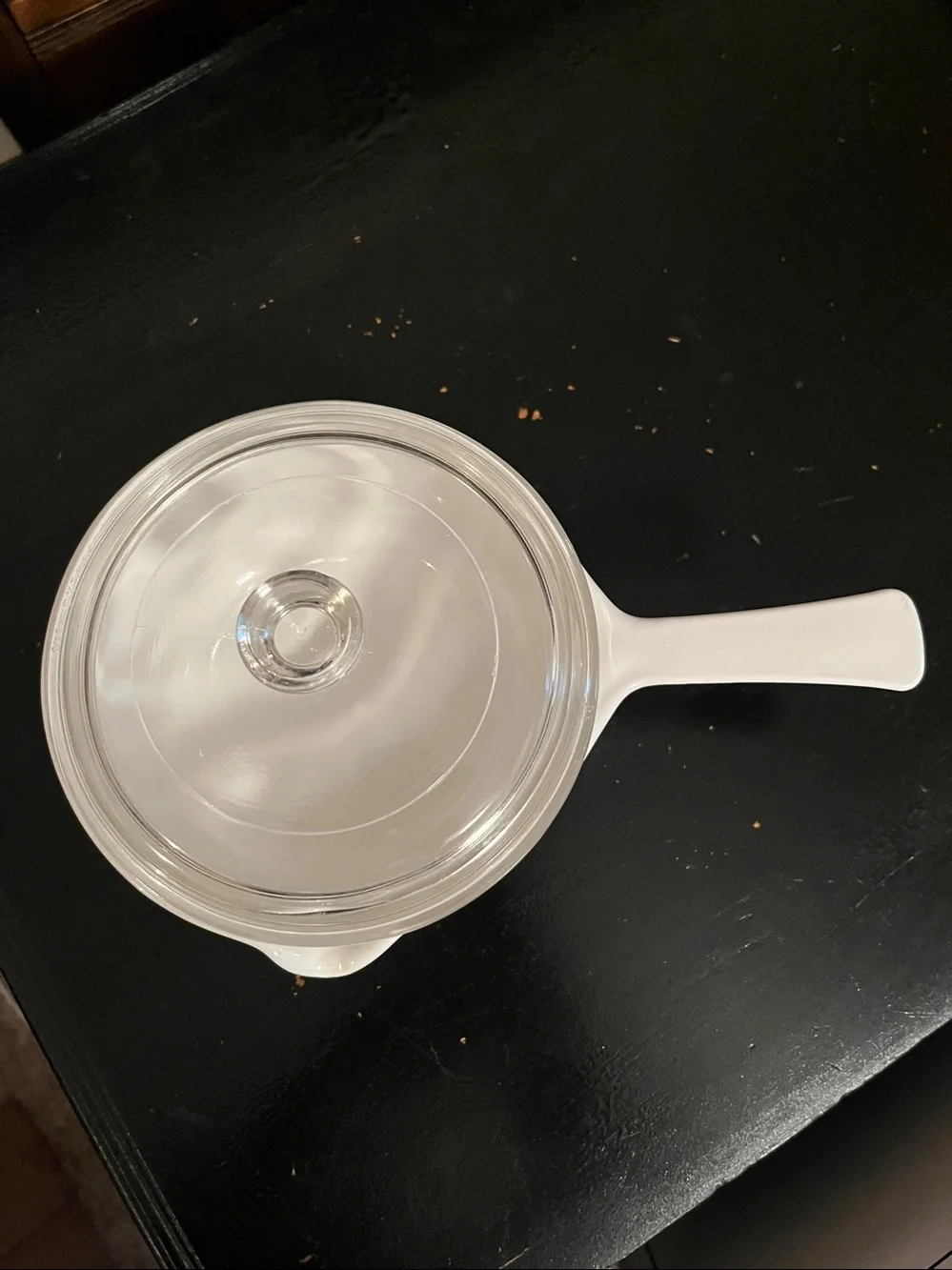 Vintage Corningware Winter White Saucepan with pyrex Glass lid